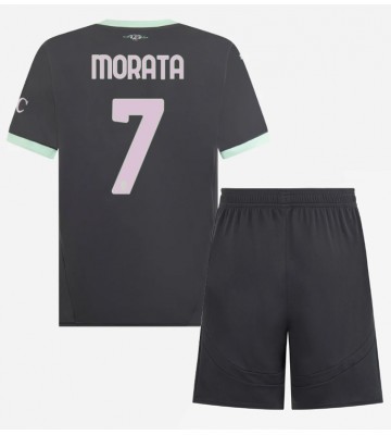 AC Milan Alvaro Morata #7 Tredje Kläder Barn 2024-25 Kortärmad (+ Korta byxor)